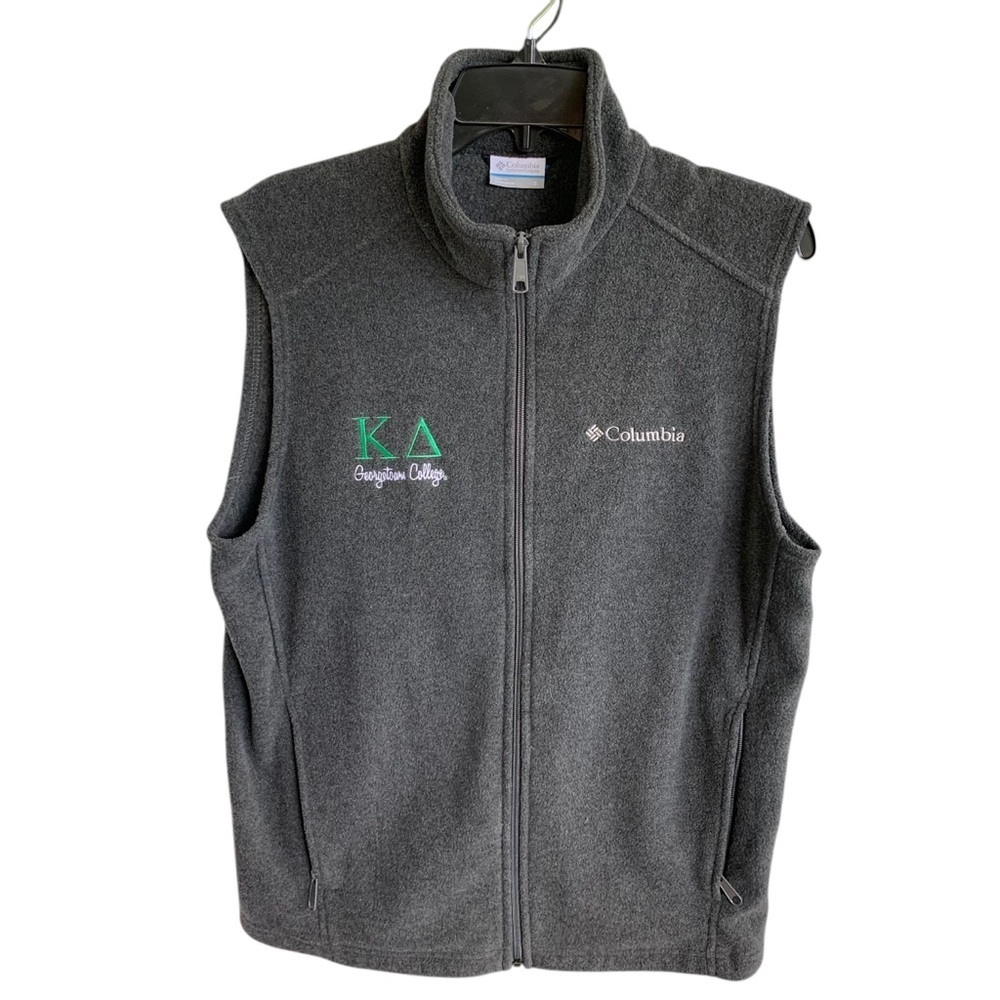 Columbia Gray Fleece Vest Kappa Delta Sorority Georgetown College Women’s Size S